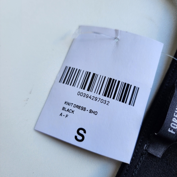 NWT Forever 21 Stretch Knee Length Sleeveless Jersey Knit Black Dress S - Picture 12 of 13